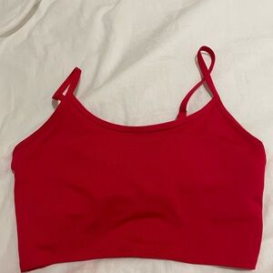 PINK Victoria's Secret Red Seamless Crop Sports Bra
